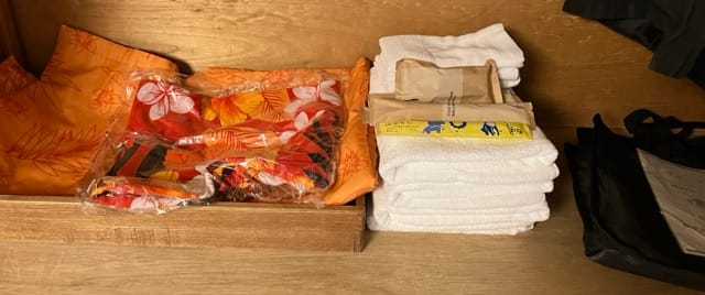 ホテルハワイアンズの10畳和室のアメニティ