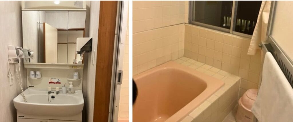 ホテルハワイアンズの10畳和室の水回り