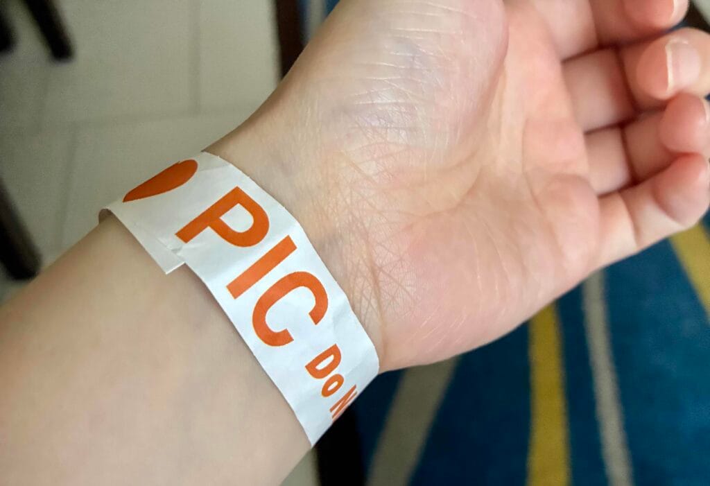 PICのリストバンドは紛失しないよう要注意！