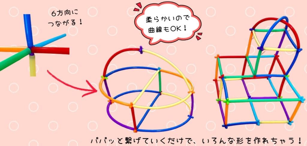ロンビーは曲線も自由自在!大型の作品作りを楽しめるブロック